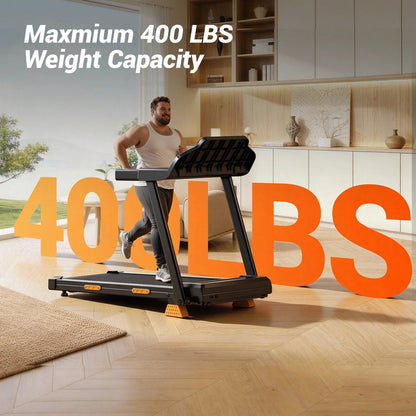 Compact Folding Treadmill with 3.0HP Motor, Bluetooth, and LED Screen