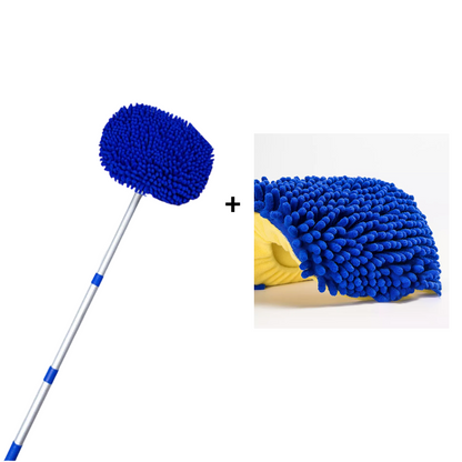 Extendable Car Cleaning Mop 57–115 cm | Scratch-Free Microfiber Head | Lightweight & Sturdy | Extra Mop Included