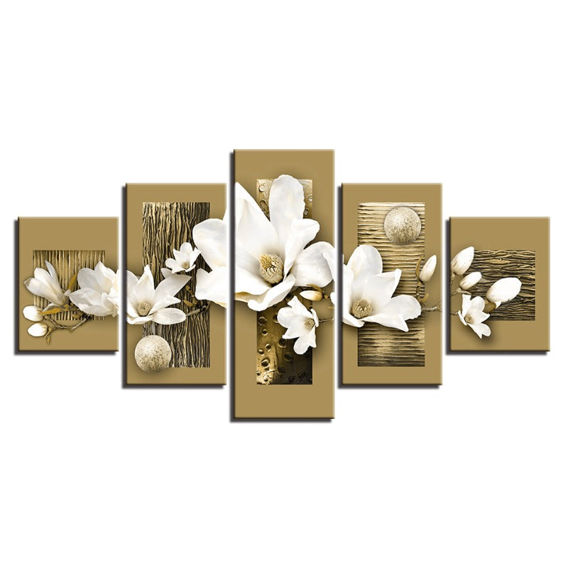 Stunning 5-Piece Floral Canvas Art for Your Home