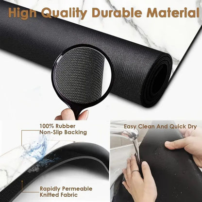 Elegant Marble Design Drying Mat for Effortless Cleanup