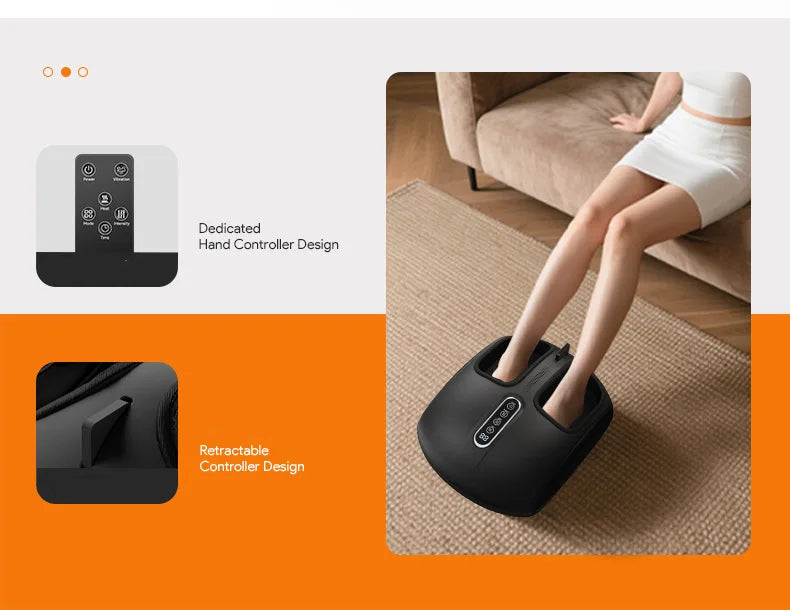 Heat and Air Compression Foot Massager with Remote, LCD Display & Adjustable Intensity