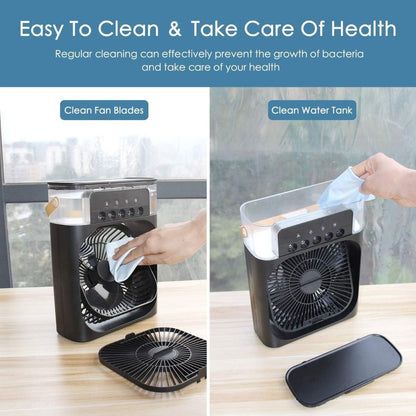 Portable 3-in-1 Air Cooler and Humidifier with Adjustable Fan Speeds