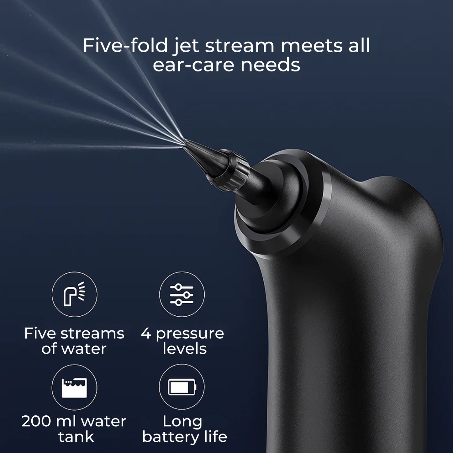 Electric Ear Wax Cleaner – Adjustable Water Jet with Silicone Tip