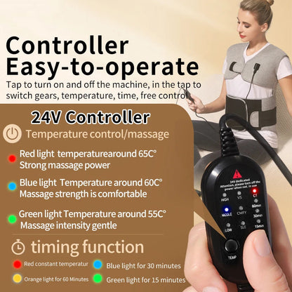Adjustable Heated Wrap for Back and Shoulders with Red Light & Vibration Massage – 3 Heat Settings