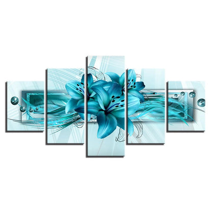 Vibrant Tulip Canvas Art Set - 5 Panel Floral Decor
