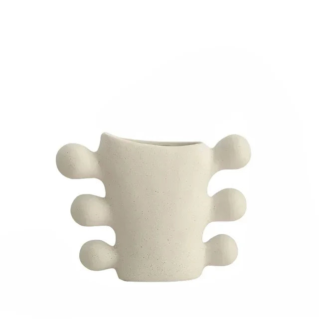 Textured Ceramic Vase for Decorative Chrysalis Flower Arrangement