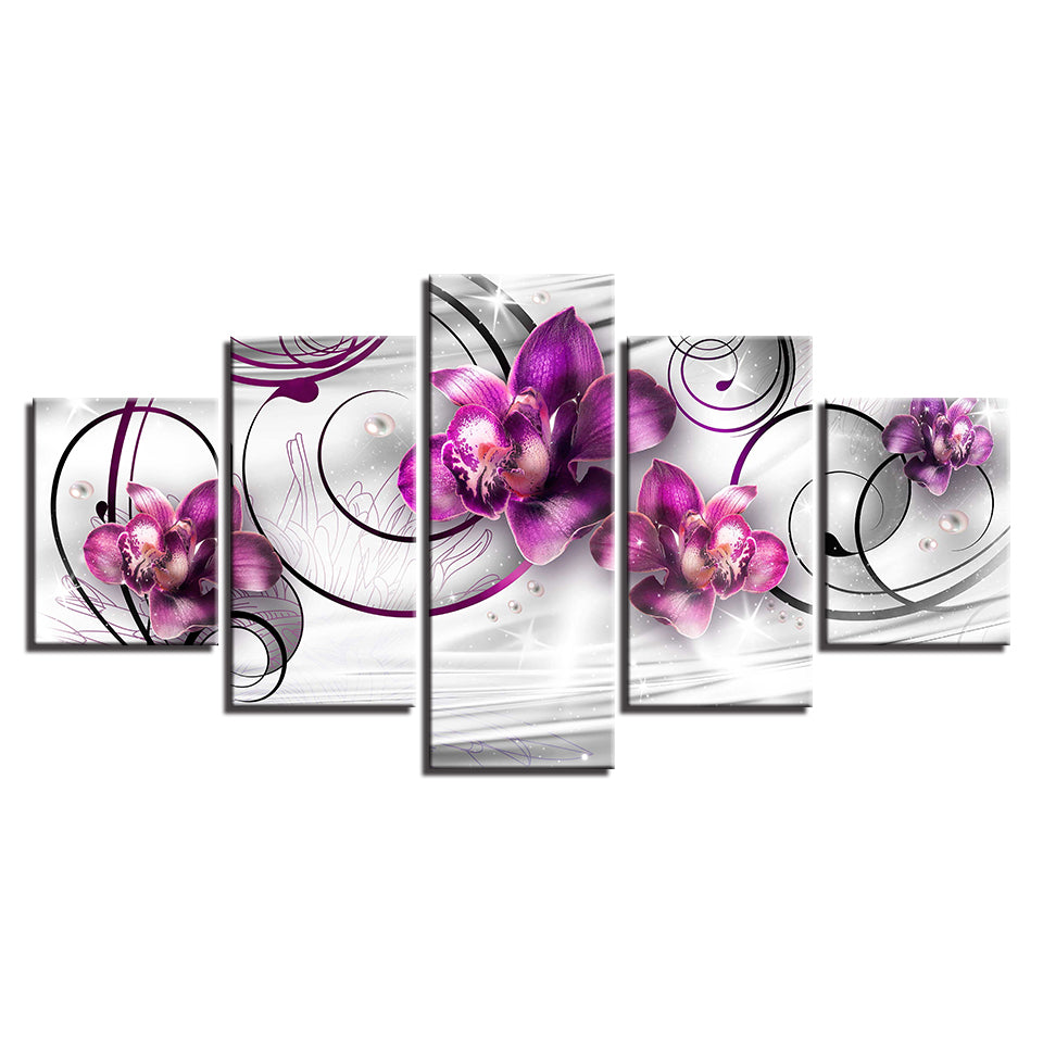 Stunning Floral Canvas Art Set - 5 Piece Wall Décor
