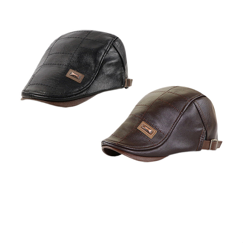 Cozy Plush Leather Beret | Elegant Comfort for a Warm Winter Experience