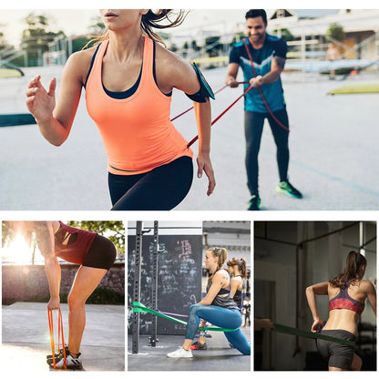 5-Level Resistance Bands Set with Handles, Door Anchor & Carry Bag