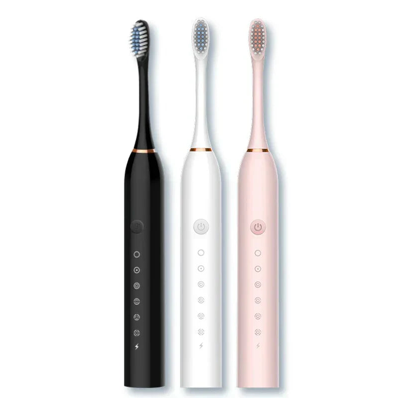 Rechargeable Sonic Toothbrush – Quiet Operation, Includes 8 Brush Heads