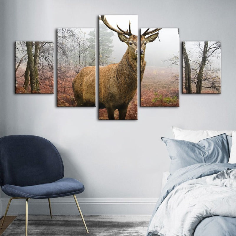 Serene Autumn Deer - 5 Piece Canvas Art Set