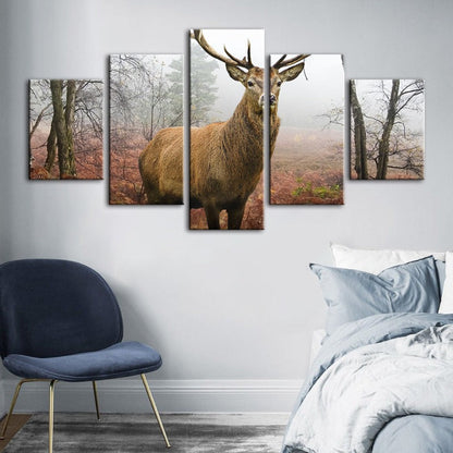 Serene Autumn Deer - 5 Piece Canvas Art Set