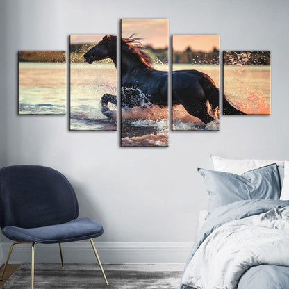 Majestic Equine Canvas Art Set - 5-Piece Wall Decor