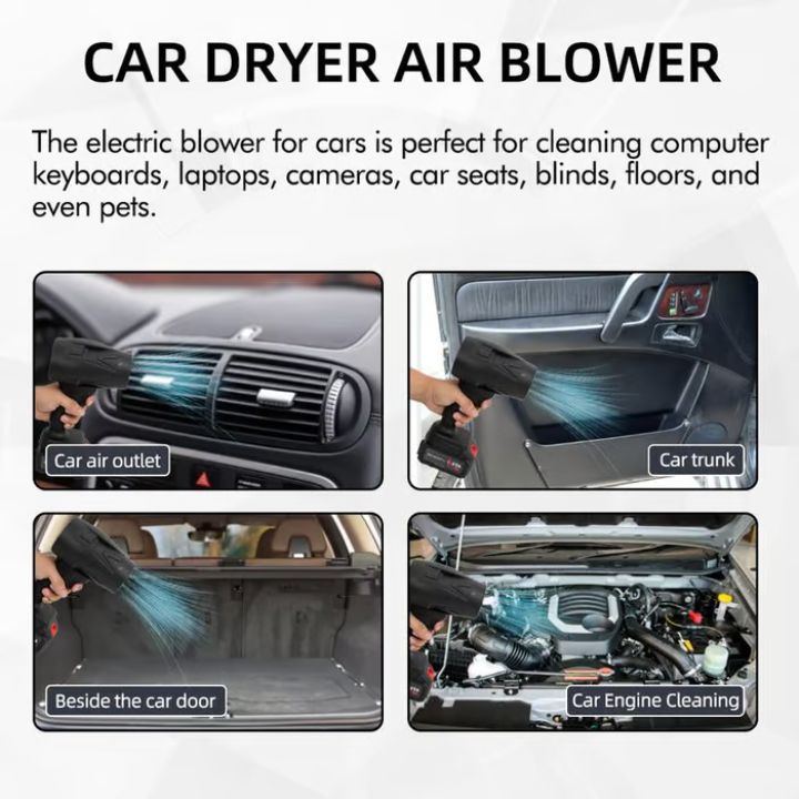 Cordless Turbo Air Blower | 200 MPH Airflow, 150,000 RPM | Rechargeable, Durable Plastic | Perfect for Electronics, Vehicles & Home