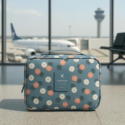 Water-Resistant Cosmetic Bag with Hook and Sections for Travel
