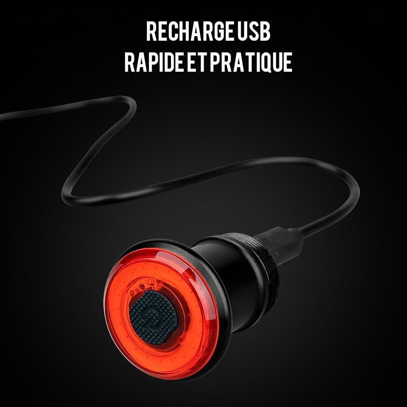 Intelligent Bicycle Rear Light with Brake Sensor – USB Rechargeable Slim Design