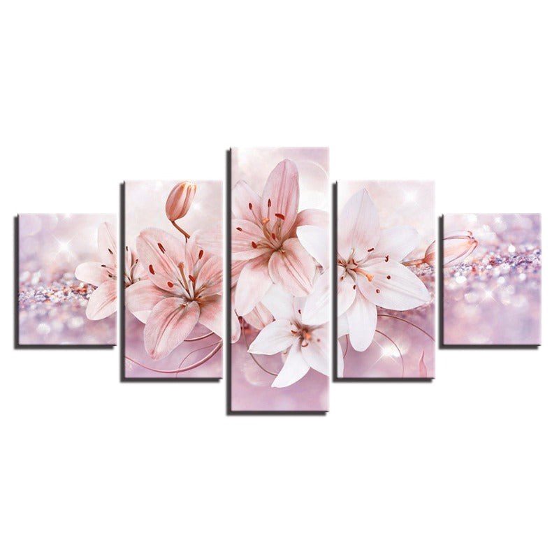 Stunning 5-Piece Floral Canvas Art for Elegant Spaces