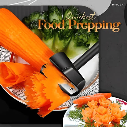 QuickSlice Spiral Vegetable Cutter with Peeler | Create Beautiful Veggie Spirals in Seconds | Stainless Steel Blade & Food-Grade ABS | 6.5 × 7.6 × 18.5 cm