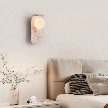 Natural Elegance Wall Lamp in Travertine – Warm Design Accent