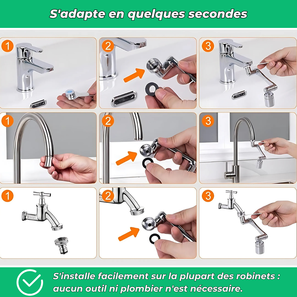 Smart Tap Extender with Water-Saving Features