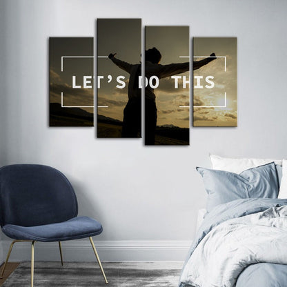 Motivational 4-Piece Canvas Art Set for Inspirational Spaces
