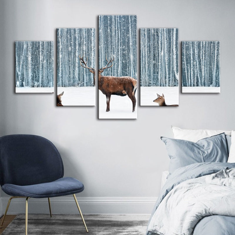 Tranquil Winter Scene - 5 Piece Canvas Art Collection