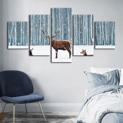 Tranquil Winter Scene - 5 Piece Canvas Art Collection