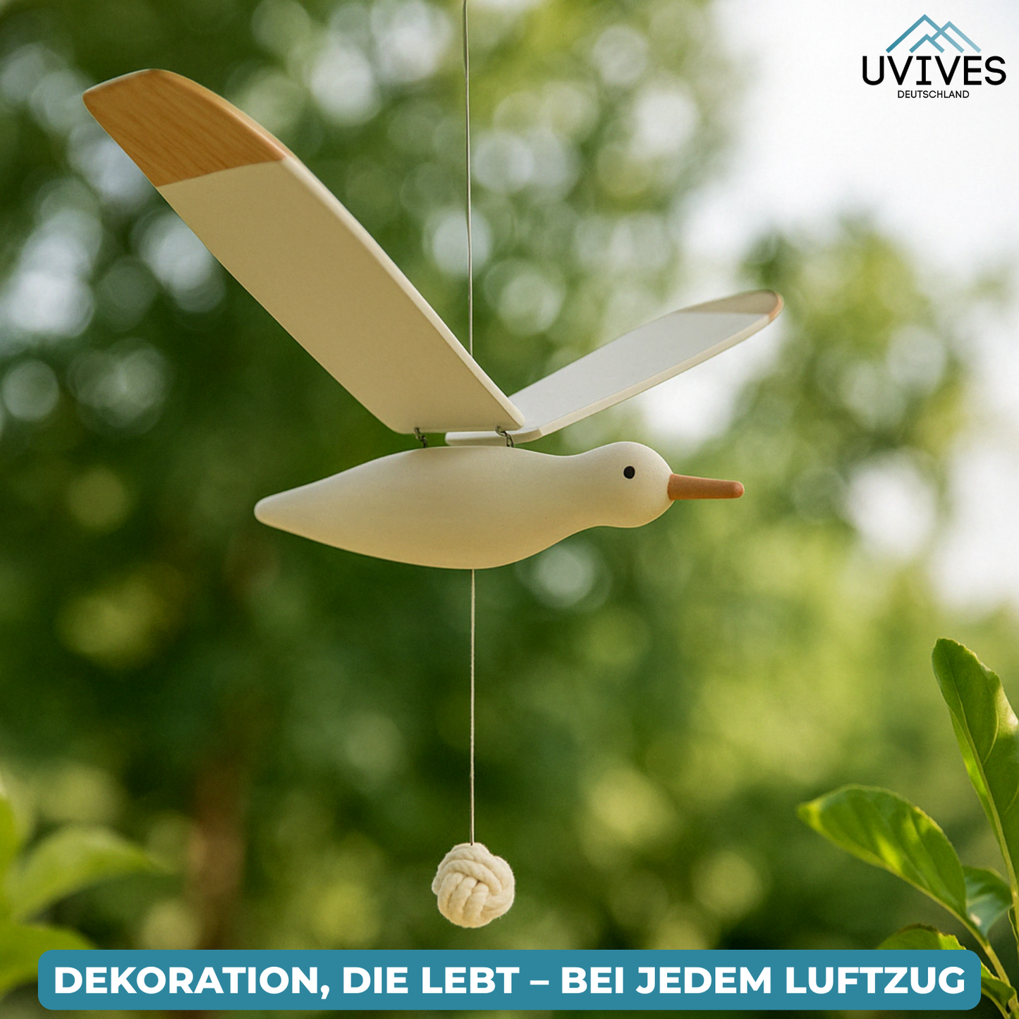 Handcrafted Seagull with Flapping Wings