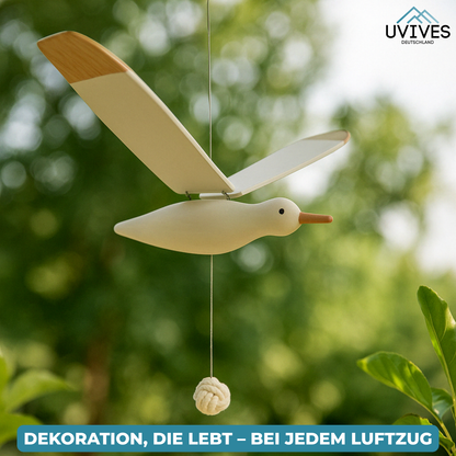 Handcrafted Seagull with Flapping Wings