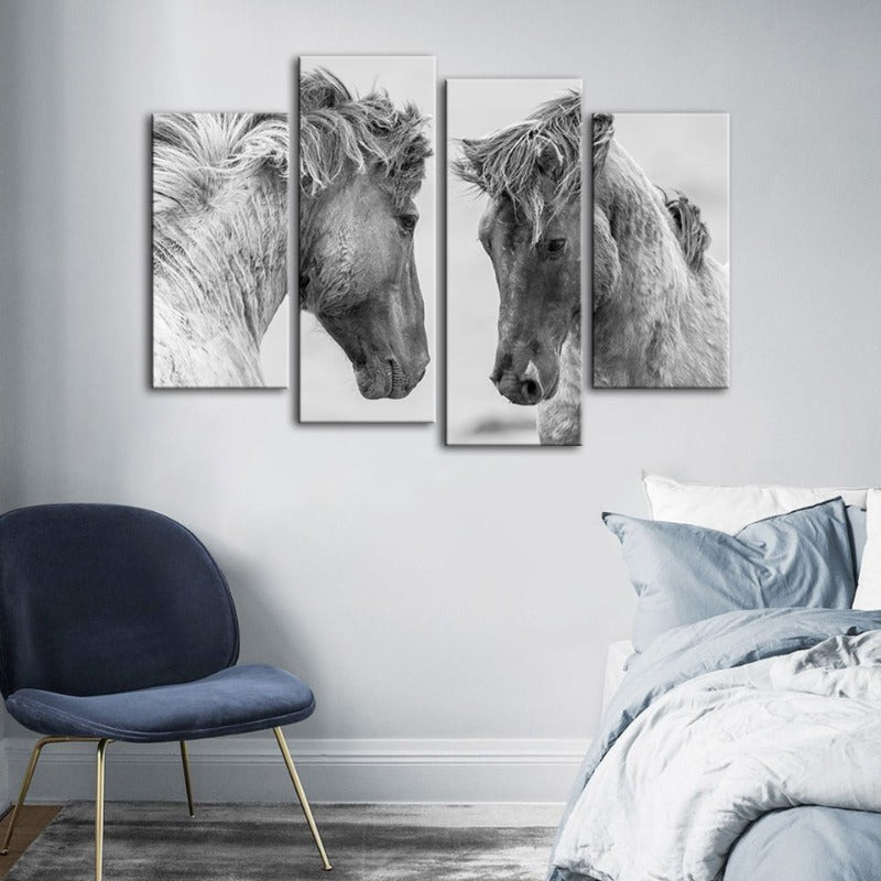 Majestic Equine Duo - Elegant Canvas Art Set