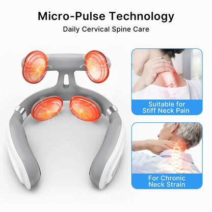 Wireless Neck Massager with Heat – 6 Modes, 15 Intensities, Auto Shut-Off