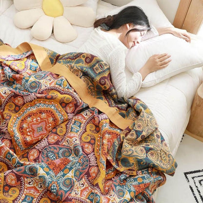Chill Haven Dual-Sided Blanket | 100% Cotton Comfort