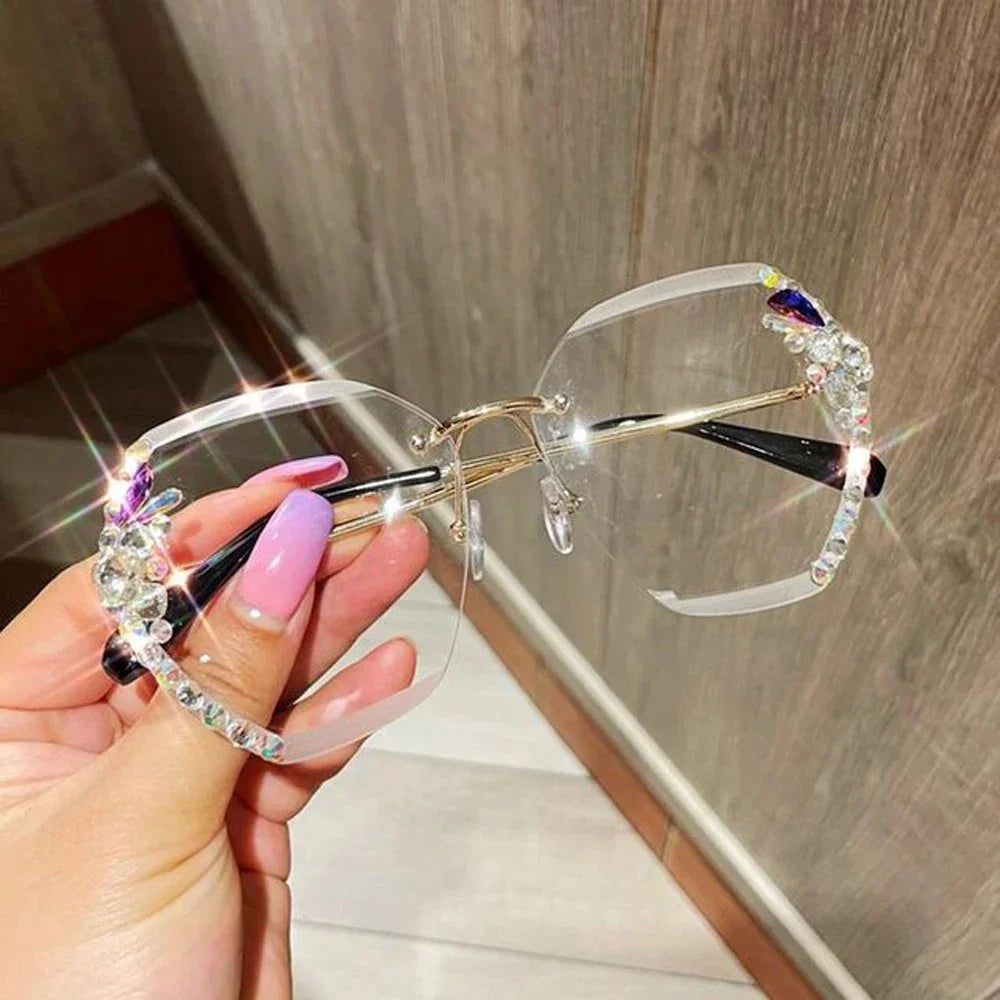 Vintage Rimless Sunglasses in Aya Style