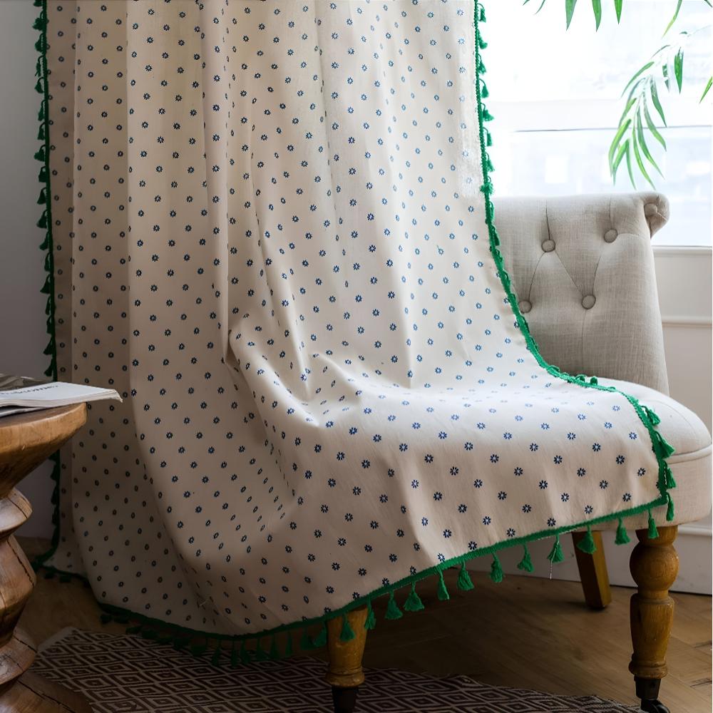 Rustic Elegance Tassel Window Drapes