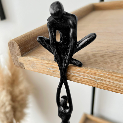 Wall Décor Sculpture of Abstract Couple for Shelving Display
