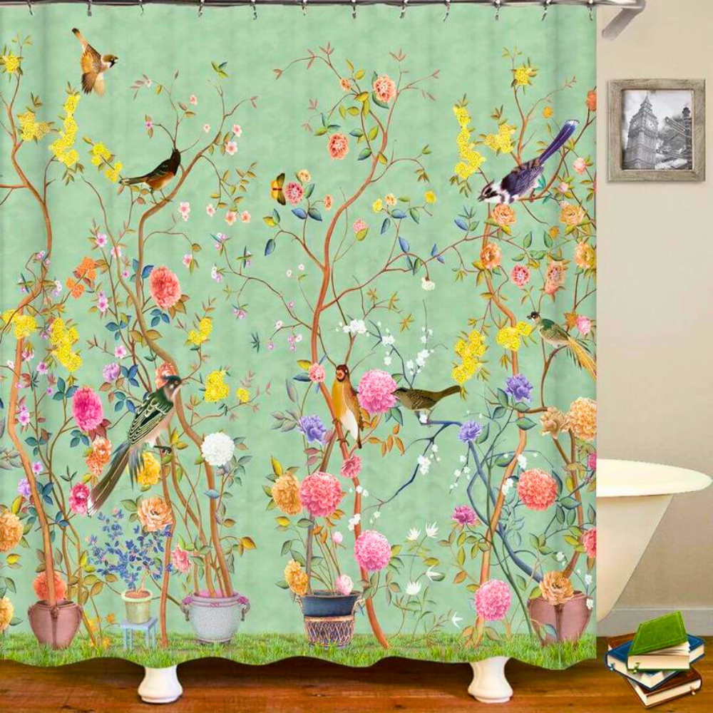 Charming Country-Style Waterproof Shower Curtain