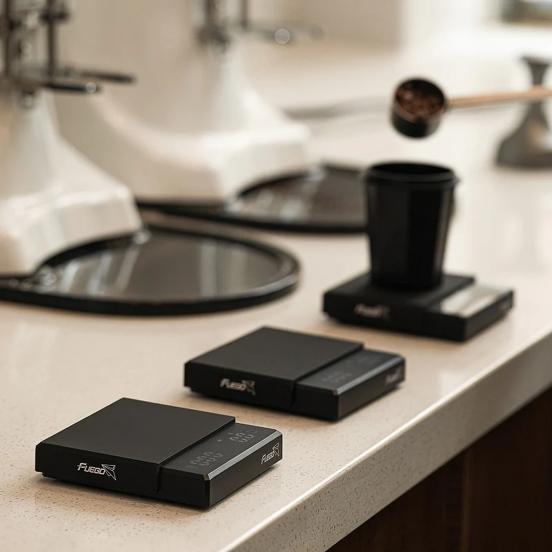 Compact Digital Coffee Scale Featuring Timer Function