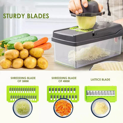 12-in-1 Ultimate Veggie Prep Tool with Interchangeable Blades