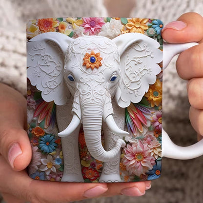Customizable Elephant Design Coffee Cup