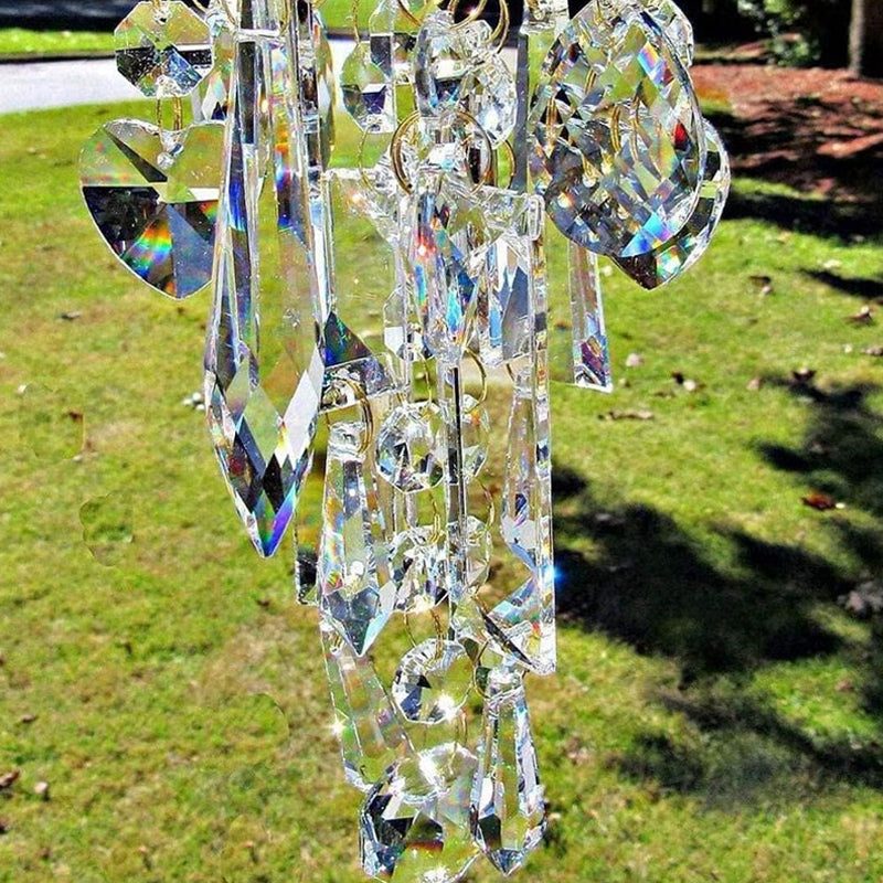 Crystal Glass Wind Chime in Aurora Design