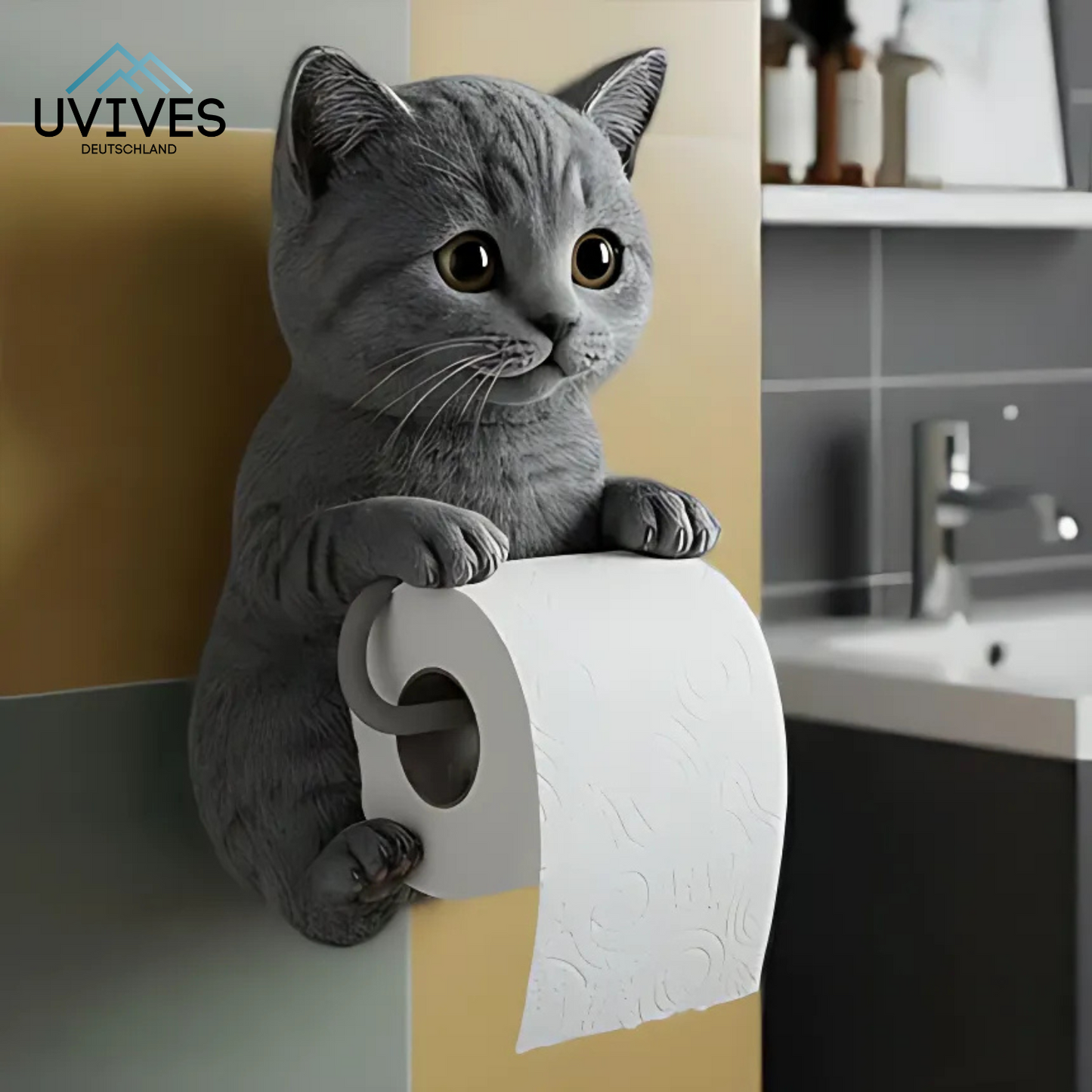 Cat-Themed Toilet Paper Holder