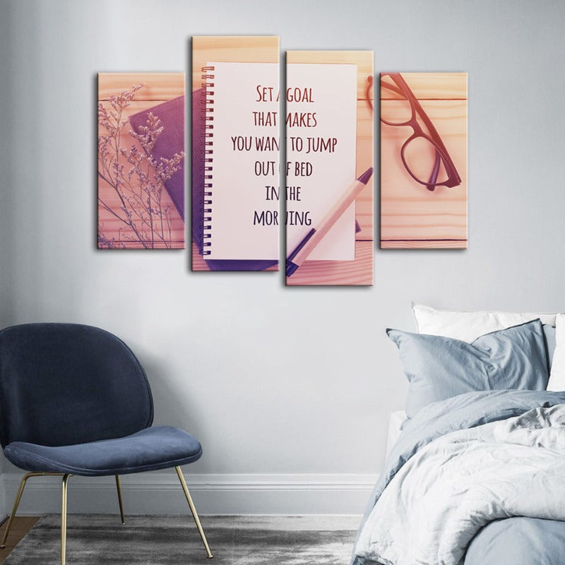 Set of 4 Motivational Canvas Art – Uplifting Wall Decor