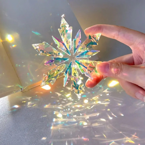 Radiant Snowflake Crystal Charm | Dazzling Light Catcher for Holiday Decor