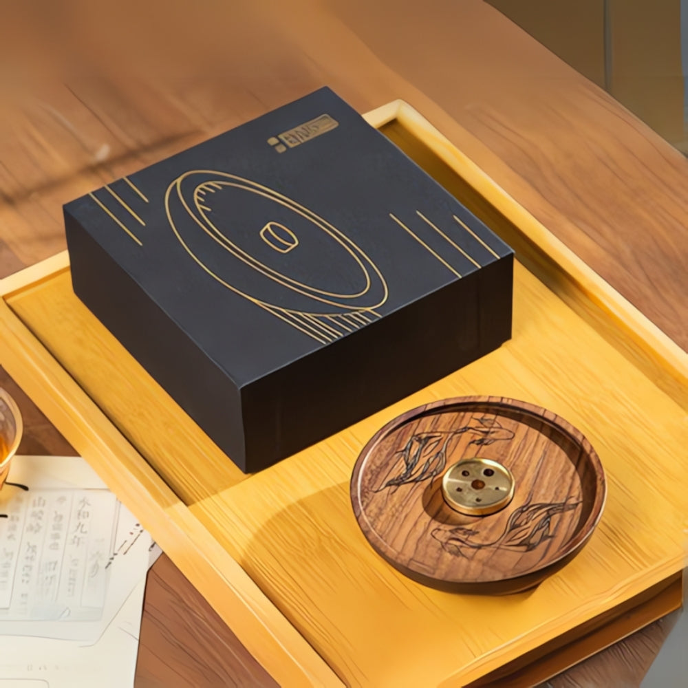 Elegant Wood and Copper Incense Stand for Serenity
