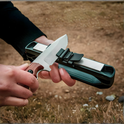 Compact Knife Sharpener with Dual-Stage System & Angle Guide