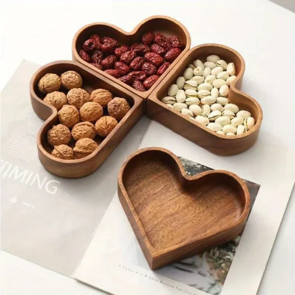 Charming Heart-Shaped Snack Tray Set | 4 Pieces
