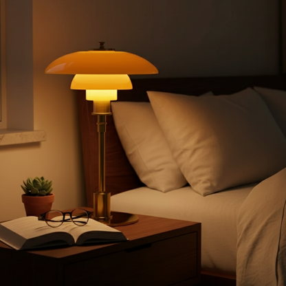 Minimalist Glass Shade Table Lamp for Scandinavian Style Bedroom
