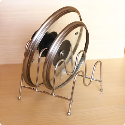 Space-Saving Pot Lid Organizer for a Tidy Kitchen