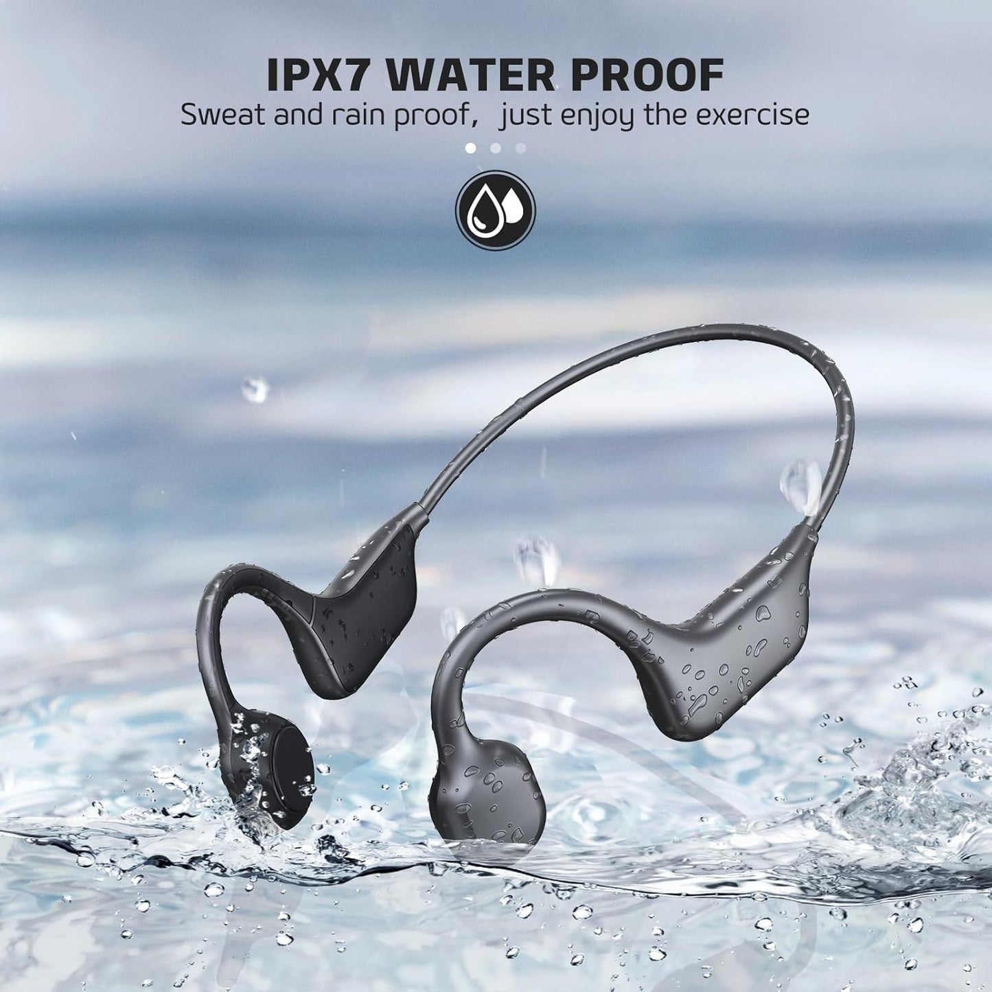 Open-Ear Wireless Headphones with Built-In Microphone