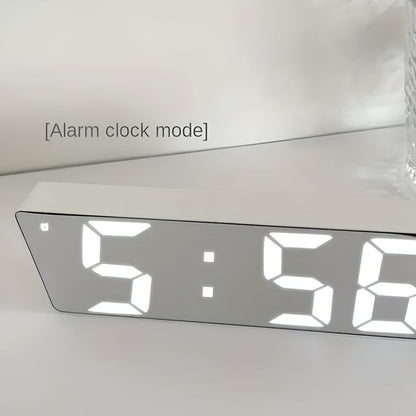 Sleek LED Mirror Clock with Dual Power Options